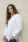WHITE SHIRT WITH STATEMENT SLEEVES 