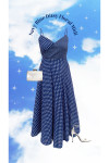 Blue Ditsy Floral Cotton Midi Dress