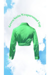 Green Satin Wrap Shirt