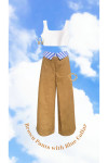 Brown Trouser with Blue Waist Collar