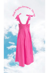 Pink Poplin Dress With Tie-Up