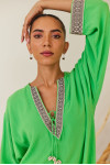 Green Kaftan Short Dress
