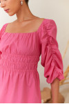 Pink Cotton Short Dress