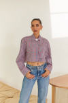 Cropped Checkered Shirt With Crop Top Detail Rfd