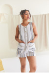 Striped Sleeveless Top with Shorts Set