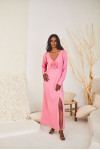 Pink Elegant Midi Dress