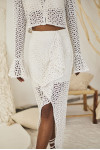 White Lace Skirt with Ruffle Detail