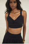 Black Front Knot Top