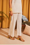 Cream Staight Fit Pants
