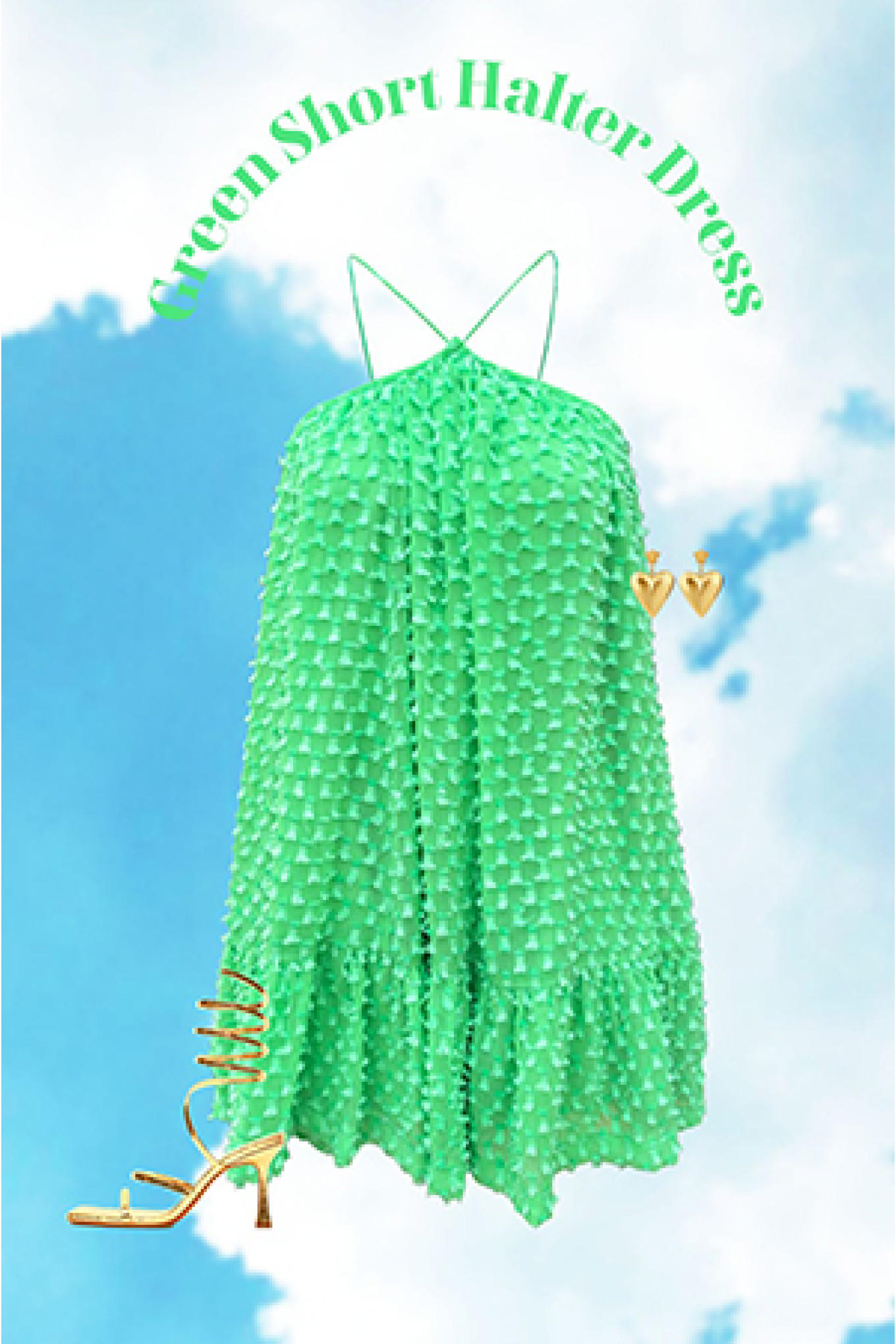  Green Flowy Short Dress