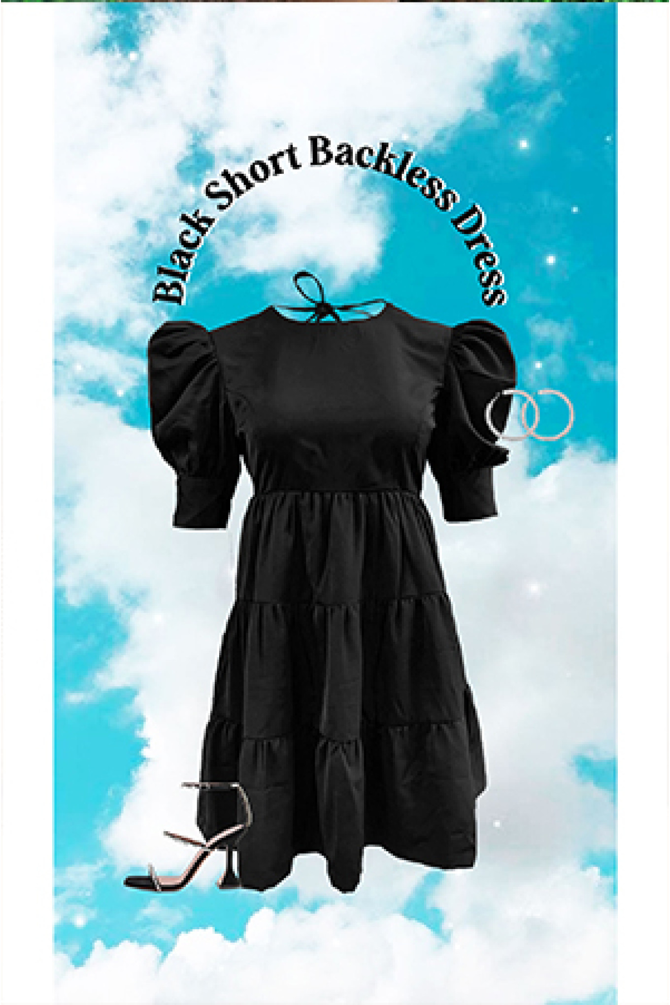 BLACK SHORT BACKLESS DRESS