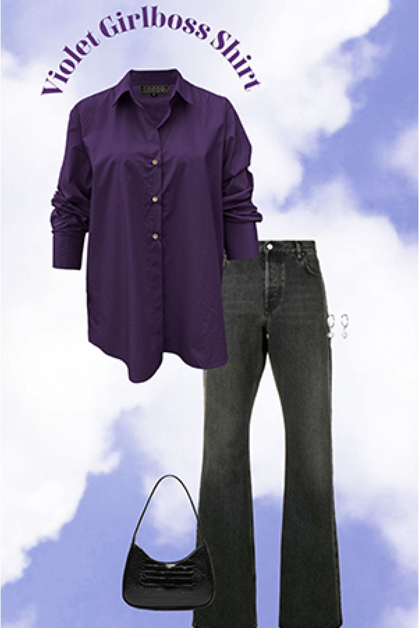 Violet Oversized Shirt in Poplin