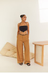 Brown Trouser With Sleek Belt Detail Rfd