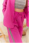 Pink Shirt & Pants Set with Tube Top