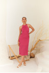 Pink Backless Midi Dress