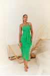 Green Asymmetrical Party Dress Rfd