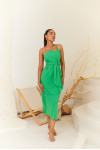 Green Asymmetrical Party Dress Rfd