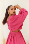 Dark Pink Linen Oversized Dress Rfd
