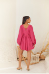 Dark Pink Linen Oversized Dress