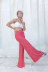 Red And White Floral Bell Bottom Pants Rfd