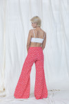 Red And White Floral Bell Bottom Pants Rfd