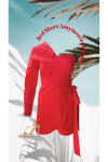 RED WRAPAROUND SHORT DRESS RFD