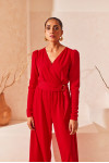 Red Full sleeves Jumpsuit
