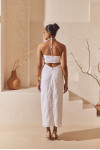 White Linen Skirt Set