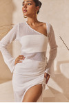 White Mesh Midi Dress