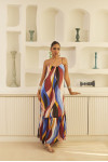 Abstract Print A-Line Maxi Dress 