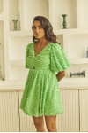Green Short Textured Dress