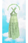 Green Gingham Tiered Maxi Dress