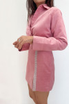 PINK SUEDE FRONT KNOT SHIRT RFD
