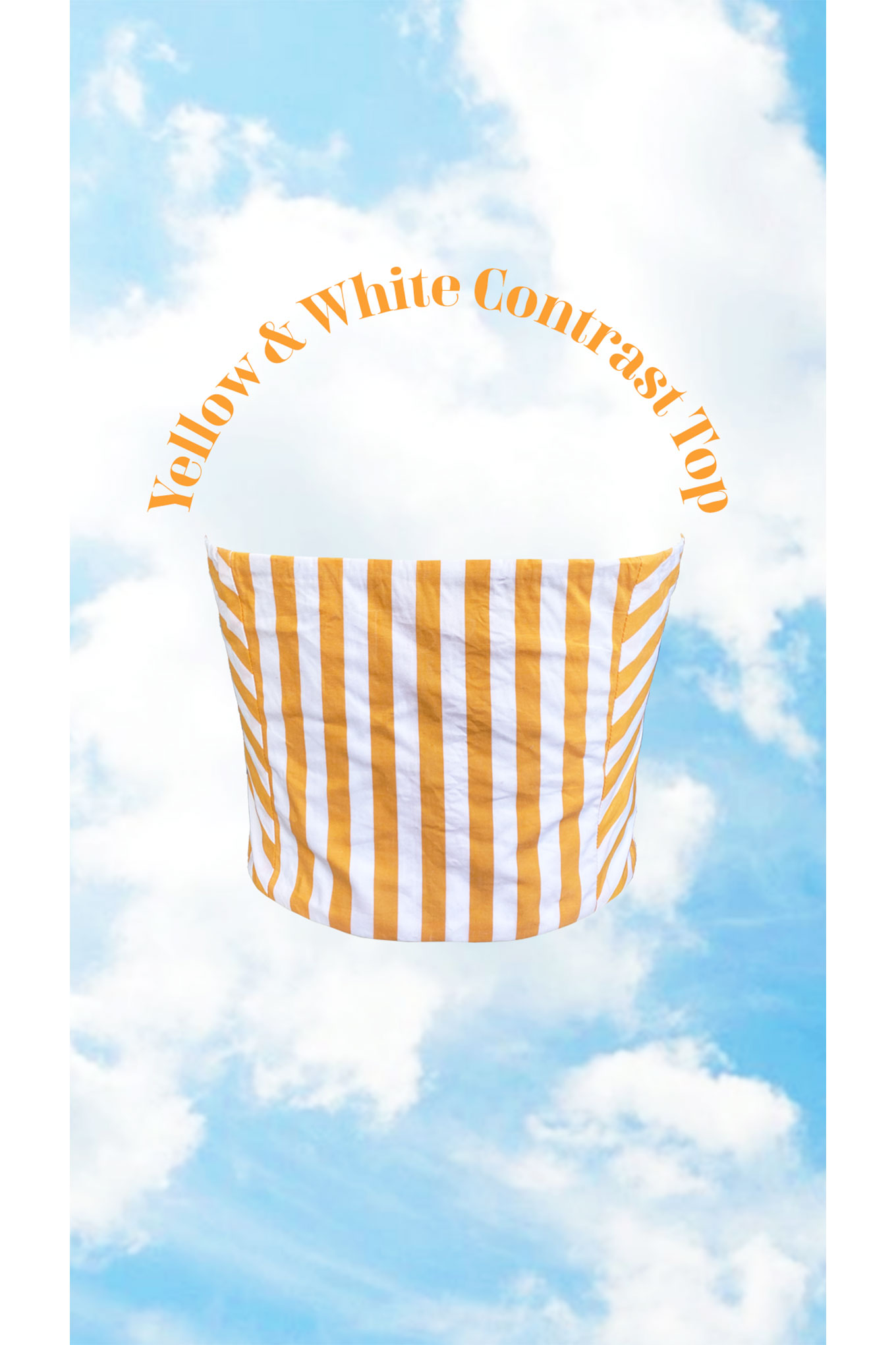 Yellow & White Contrast Tube Top Rfd