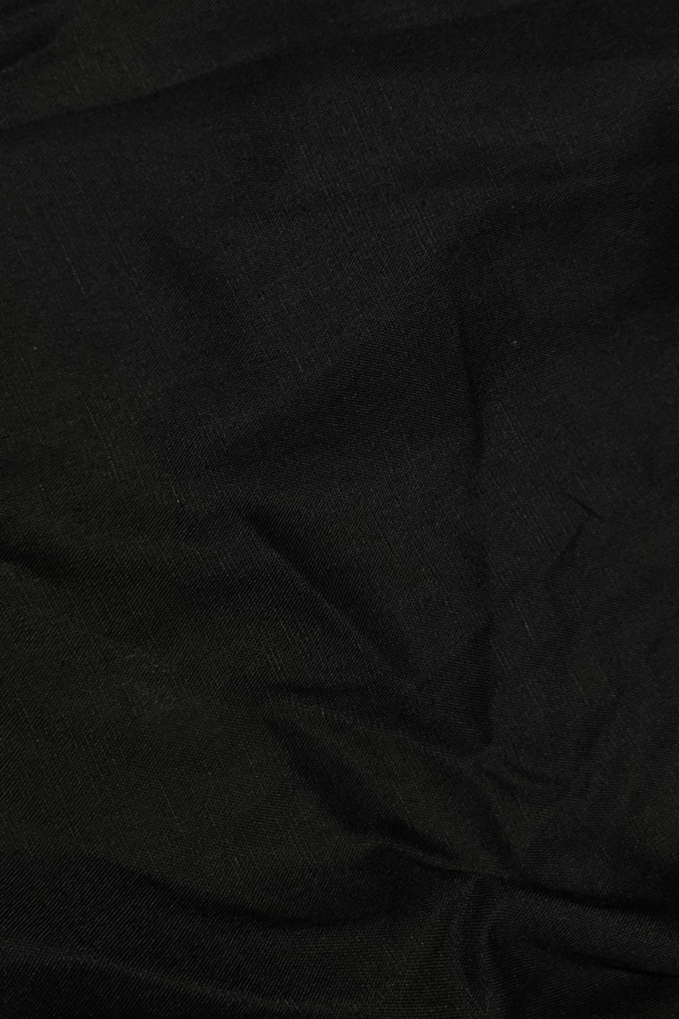Black Linen Pants with Contrast Tape Detail