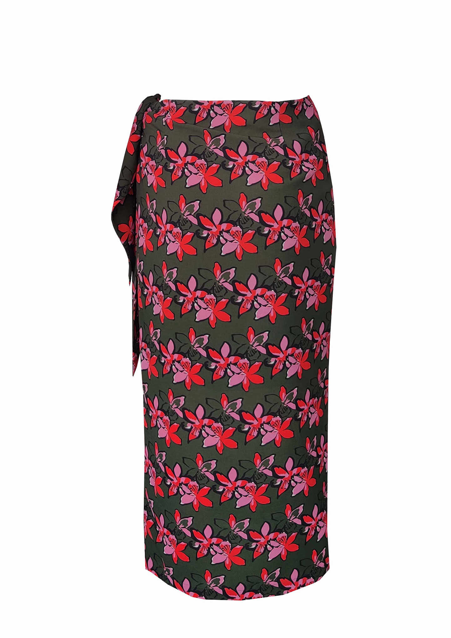 Green Floral Wrapover Skirt Rfd