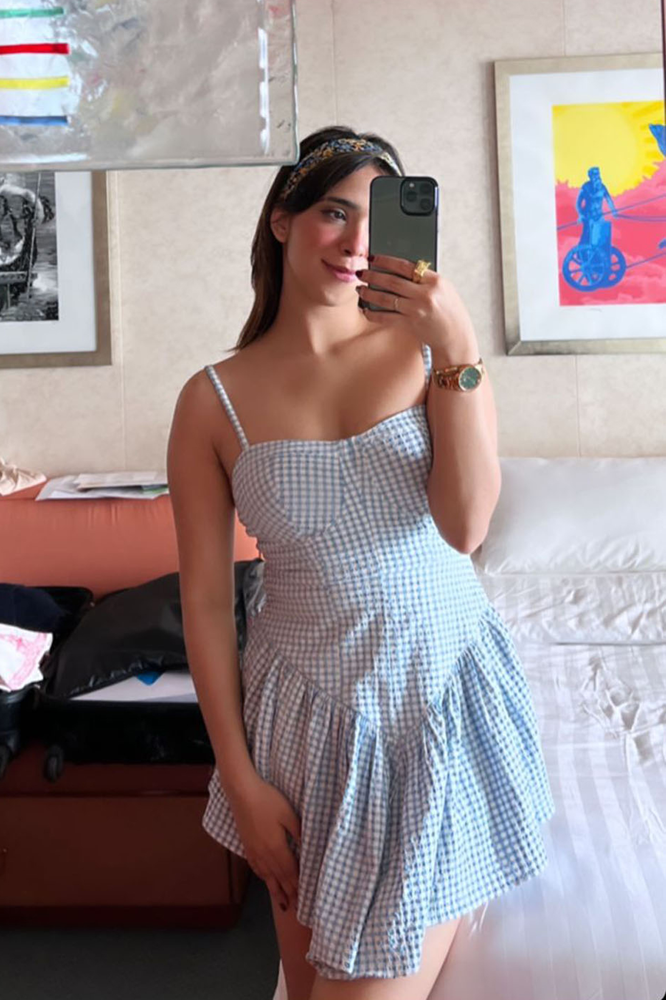 Gingham Corsetry-Inspired Dress