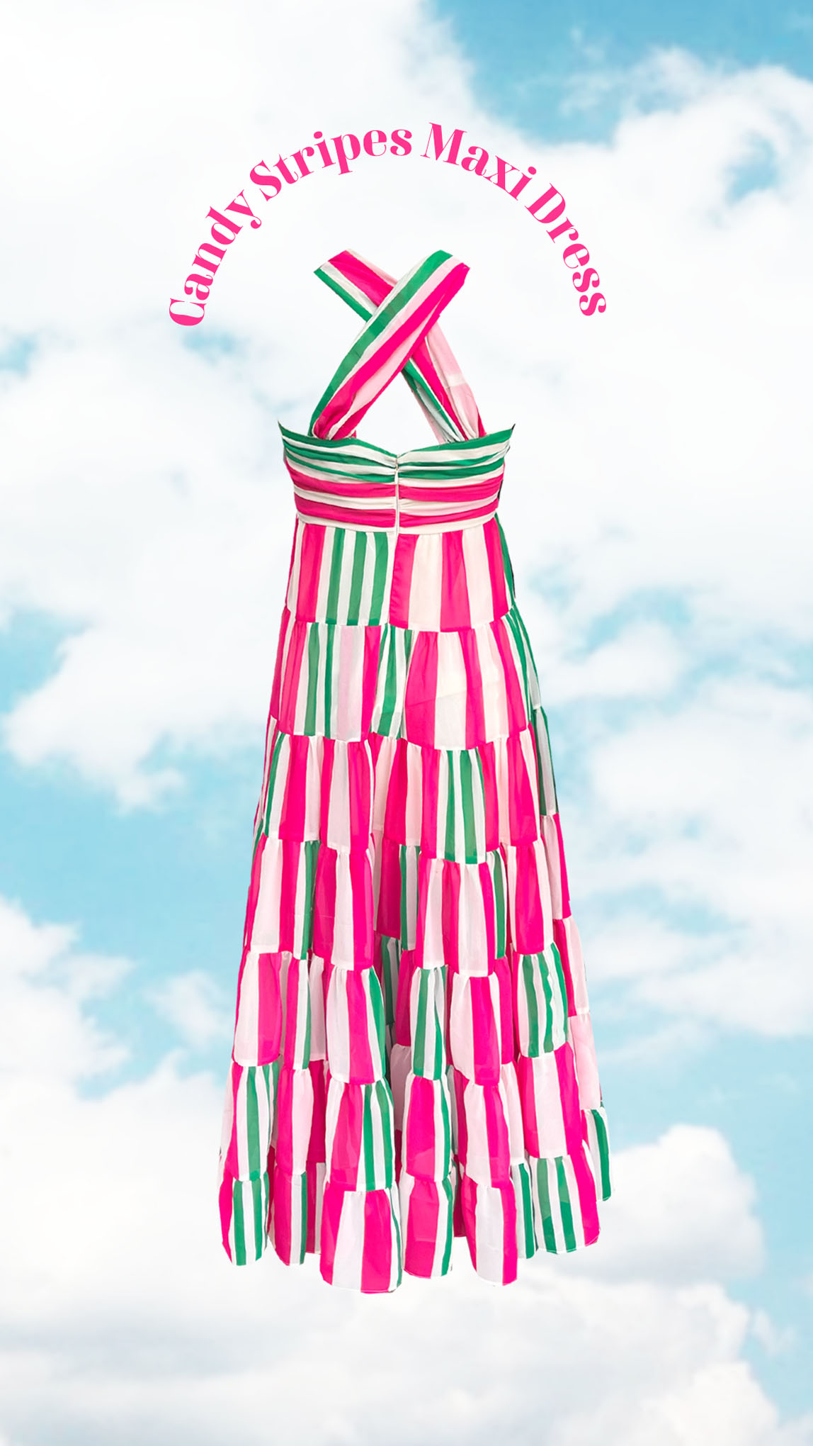 Candy Striped Tiered Maxi Dress