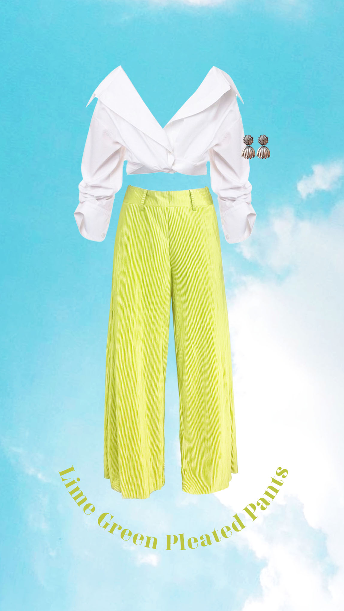 Lime Green Pleated Pants